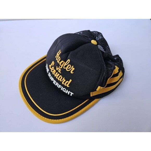 Vintage Hagler Vs. Leonard  The Superfight 1987 Boxing mesh Back Trucker Hat - Picture 3 of 8